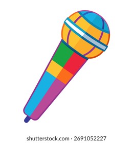 microphone colorful vector on white background