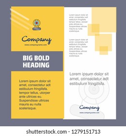 Microphone Company Brochure Title Page Design. Company profile, annual report, presentations, leaflet Vector Background