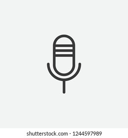 Microphone con isolated on background. Voicemail symbol modern, simple, vector, icon for website design, mobile app, ui. Vector Illustration