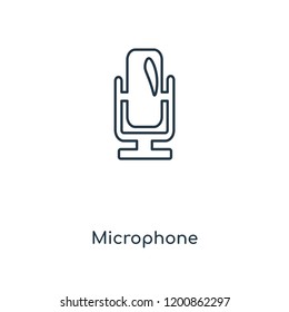 Microphone concept line icon. Linear Microphone concept outline symbol design. This simple element illustration can be used for web and mobile UI/UX.