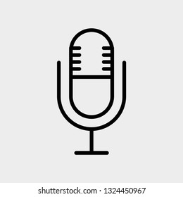Microphone concept line icon. Simple element illustration. Microphone concept outline symbol design. Can be used for web and mobile UI/UX . Modern vector style