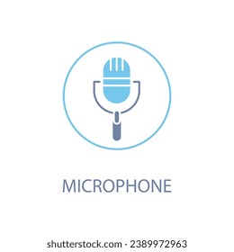 Symbol für die Mikrofon-Konzeption Einfache Elementgrafik. Das Mikrofon-Konzept umreißt Symboldesign.