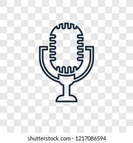 Microphone concept vector linear icon isolated on transparent background, Microphone concept transparency concept in outline style