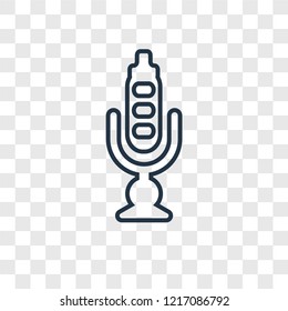 Microphone concept vector linear icon isolated on transparent background, Microphone concept transparency concept in outline style