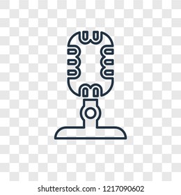 Microphone concept vector linear icon isolated on transparent background, Microphone concept transparency concept in outline style