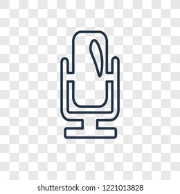 Microphone concept vector linear icon isolated on transparent background, Microphone concept transparency concept in outline style