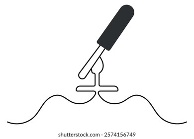 Microphone continuous one line drawing of outline vector illustration