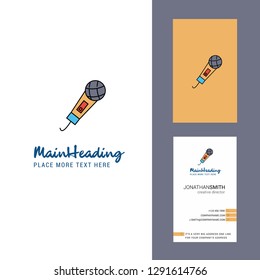 Microphone Creative Logo and business card. vertical Design Vector