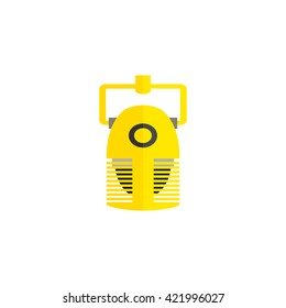 Microphone design flat isolated icon, vintage microphone stand, sound media, record vocal musical web broadcasting microphone vector illustration