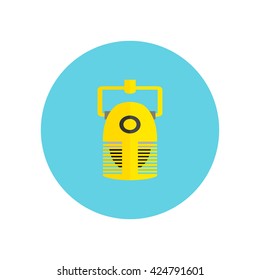 Microphone design flat isolated icon, vintage microphone stand, sound media, record vocal musical web broadcasting microphone vector illustration