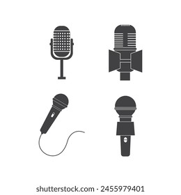 Microphone design icon illustration template