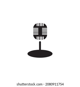 plantilla de logotipo de iconos de ilustración de diseño de micrófono