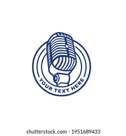 microphone design logo vector template