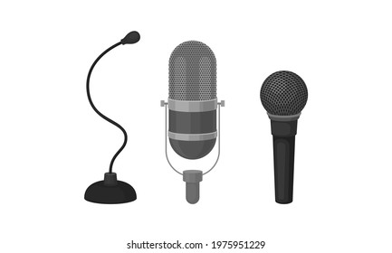 Microphone as Device Converting Sound into Electrical Signal Vector Set