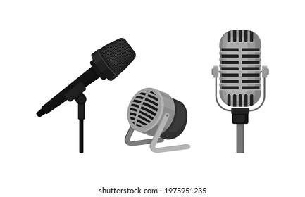 Microphone as Device Converting Sound into Electrical Signal Vector Set