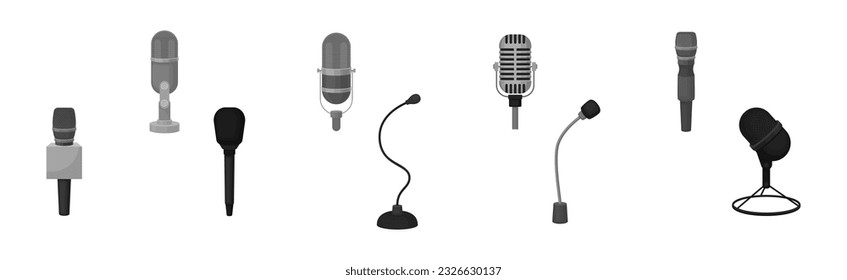 Microphone as Device Converting Sound into Electrical Signal Vector Set