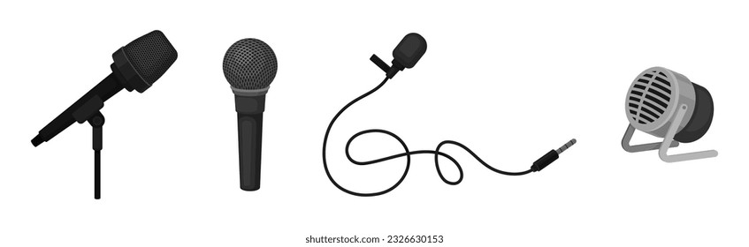 Microphone as Device Converting Sound into Electrical Signal Vector Set