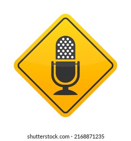 Microphone. A device for converting voice into an electrical signal. Vector icon for websites and applications. Flat style.
