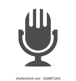 Microphone. A device for converting voice into an electrical signal. Vector icon for websites and applications. Flat style