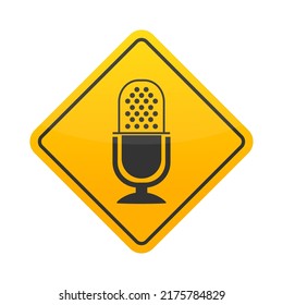 Microphone. A device for converting voice into an electrical signal. Vector icon for websites and applications. Flat style.
