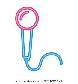 microphone device neon light icon