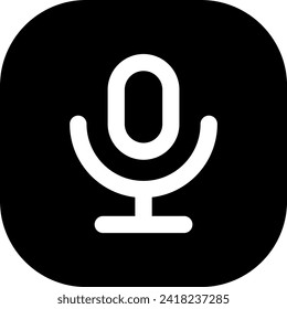 Microphone devices icon with black filled line outline style. microphone, audio, mic, music, communication, sound, studio. Vector Illustration