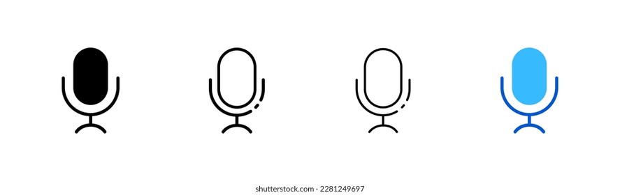 Microphone. Different styles, color, microphone icons. Vector illustration