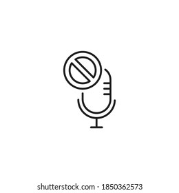 Ilustración de vectores con logotipo de iconos de la tecnología de desactivación de micrófono