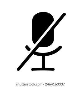 Microphone disabled black hand drawn icon