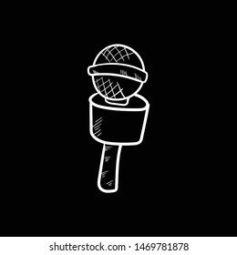 microphone doodle flat black hand drawing 