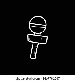 microphone doodle flat black hand drawing 