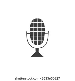 Microphone Doodle Icon. Hand drawn Mic symbol. Sound equipment art. Vector illustration