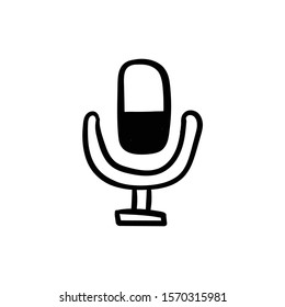 microphone doodle icon vector hand drawing 