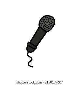 microphone doodle icon, vector illustration