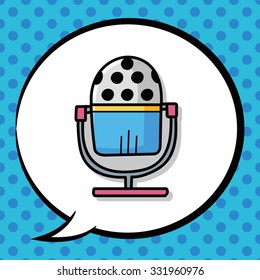 microphone doodle, speech bubble