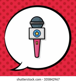 microphone doodle, speech bubble