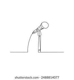 Microphone drawn in line art style
