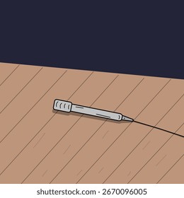 Microfone caído no palco