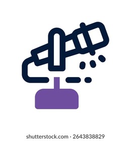 ícone de microfone duplo. Ícone vetorial moderno e elegante para sites, aplicativos móveis, materiais de marketing e design corporativo. Totalmente dimensionável e pronto para uso.