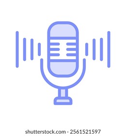 Microphone duotone line icon , vector, pixel perfect, illustrator file