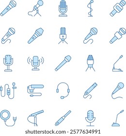 Microphone Duotone Vector Icons Pack