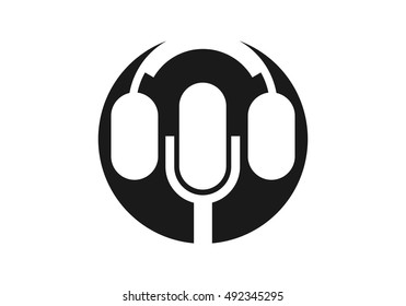 microphone and earphone logo