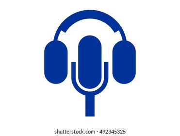microphone and earphone logo