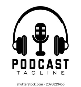 Microphone and earphone logo design. Creative logo design