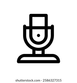 Microphone. Editable stroke vector icon.