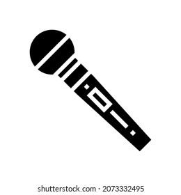 microphone electronic device for singing song glyph icon vector. microphone electronic device for singing song sign. isolated contour symbol black illustration