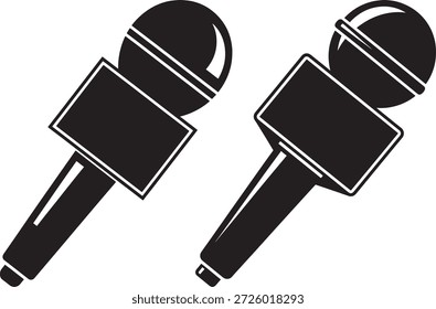 Microphone equipment for podcast interview speech journalism interview recording device.