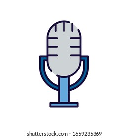 Mikrofon-Füllstil-Icon-Design, Musik-Melodie Musikkunst und Kompositionsthemengrafik Vektorillustration