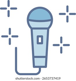 Symbol für gefüllten Blauton mit Mikrofon