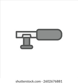 microphone filled outline icon, microphone colour line illustration